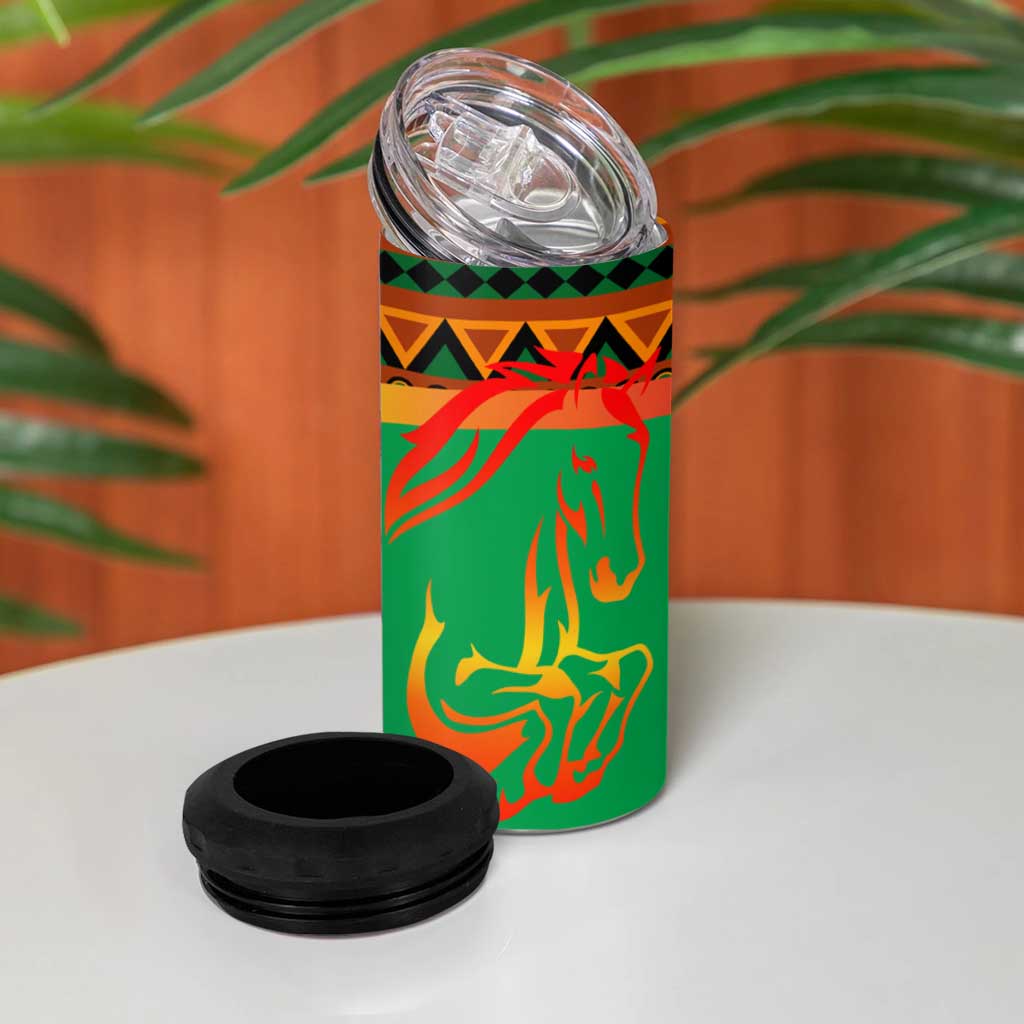 Burkina Faso Heritage 4 in 1 Can Cooler Tumbler Tribal Spears and National Emblem TS04