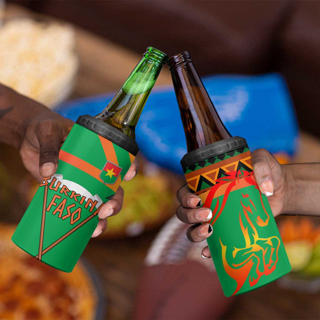 Burkina Faso Heritage 4 in 1 Can Cooler Tumbler Tribal Spears and National Emblem TS04