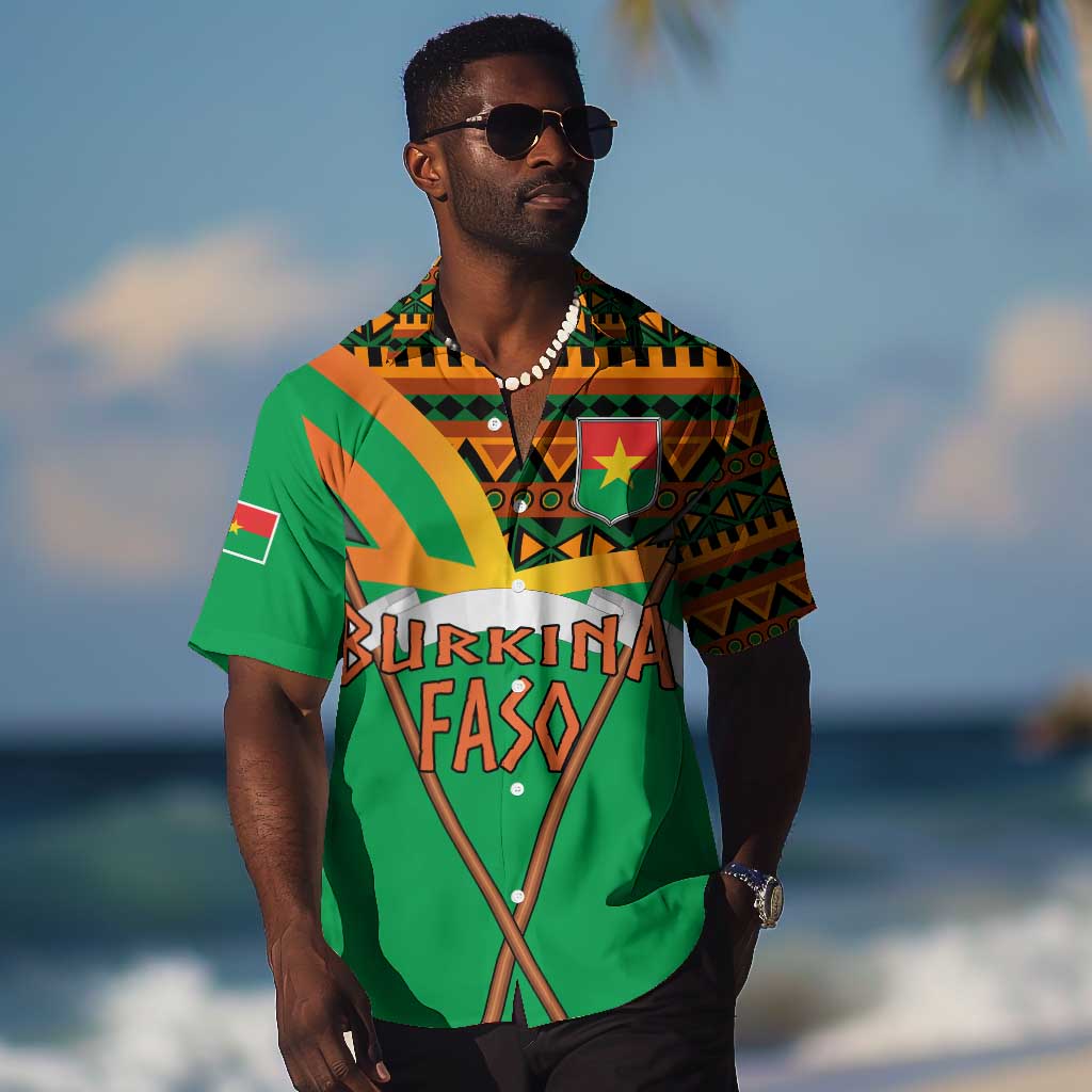 Burkina Faso Heritage Hawaiian Shirt Tribal Spears and National Emblem TS04