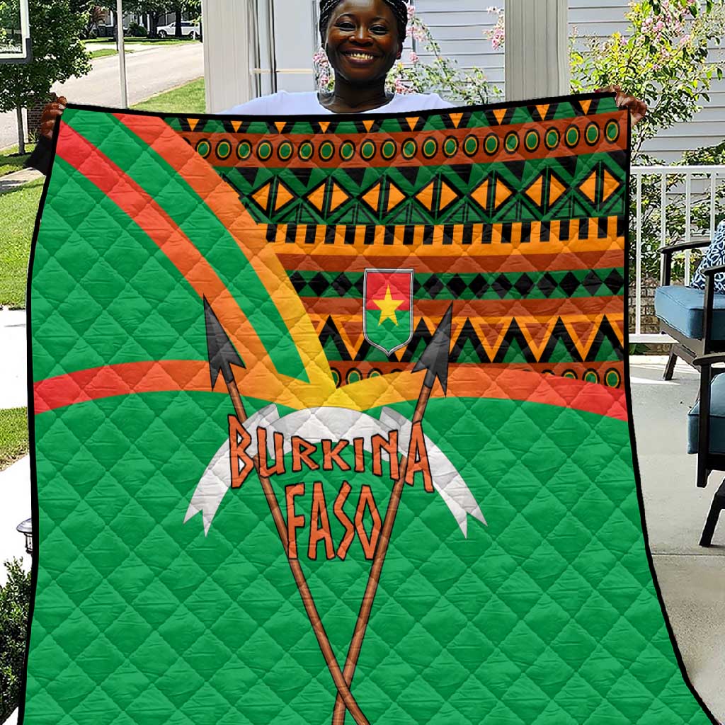 Burkina Faso Heritage Quilt Tribal Spears and National Emblem TS04