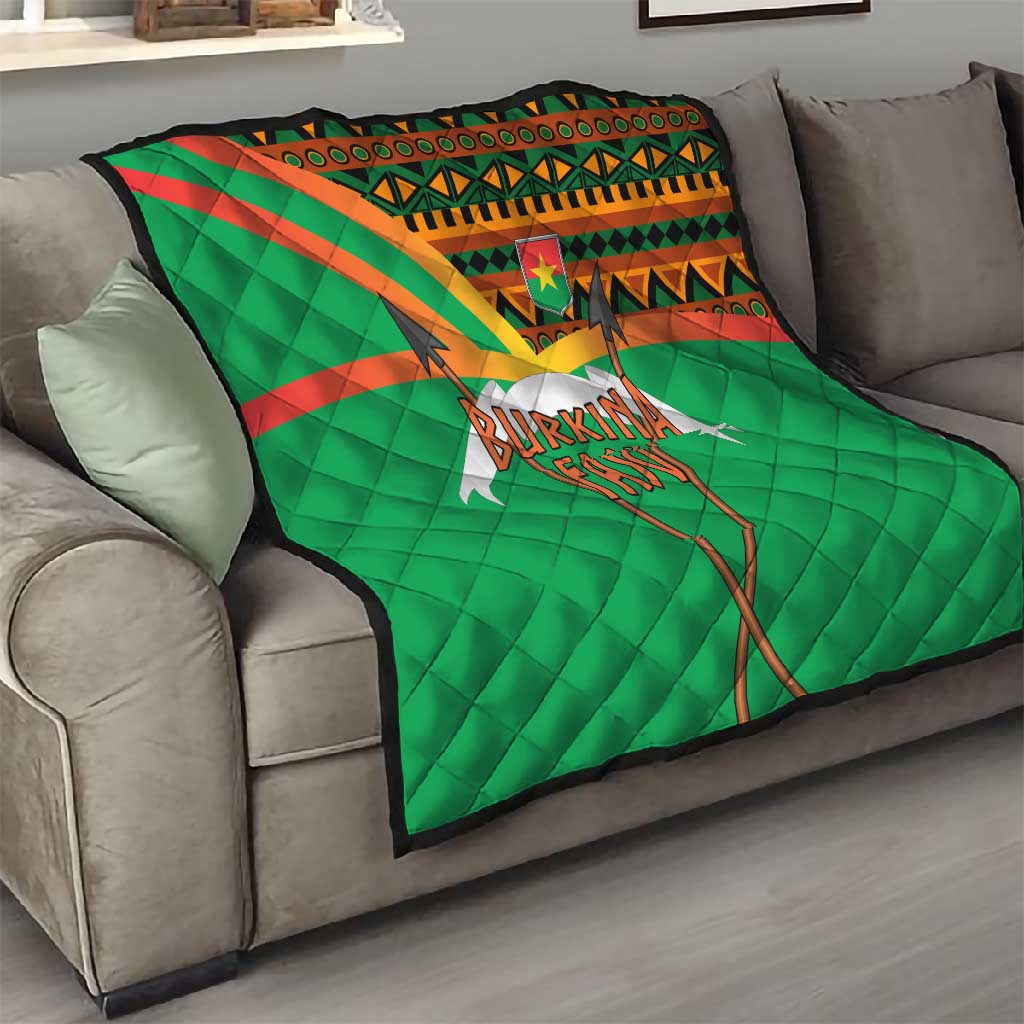 Burkina Faso Heritage Quilt Tribal Spears and National Emblem TS04