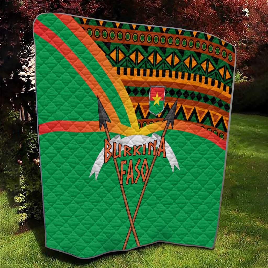 Burkina Faso Heritage Quilt Tribal Spears and National Emblem TS04