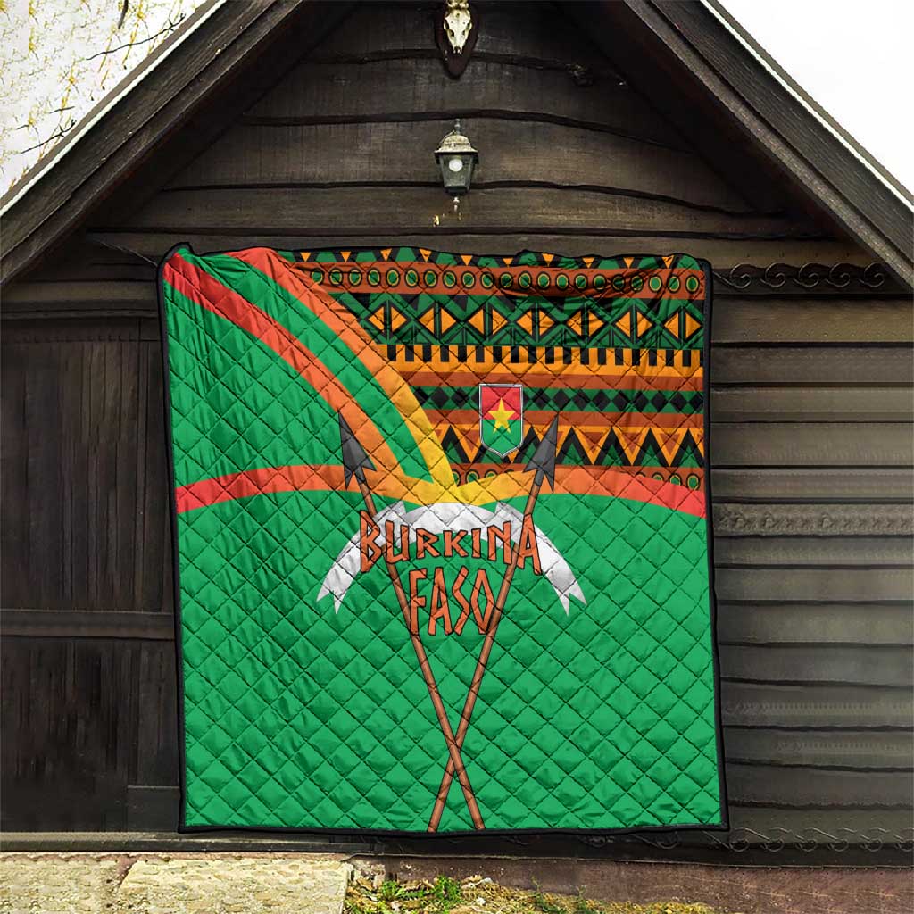 Burkina Faso Heritage Quilt Tribal Spears and National Emblem TS04