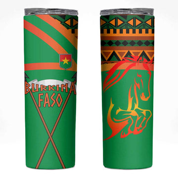 Burkina Faso Heritage Skinny Tumbler Tribal Spears and National Emblem TS04