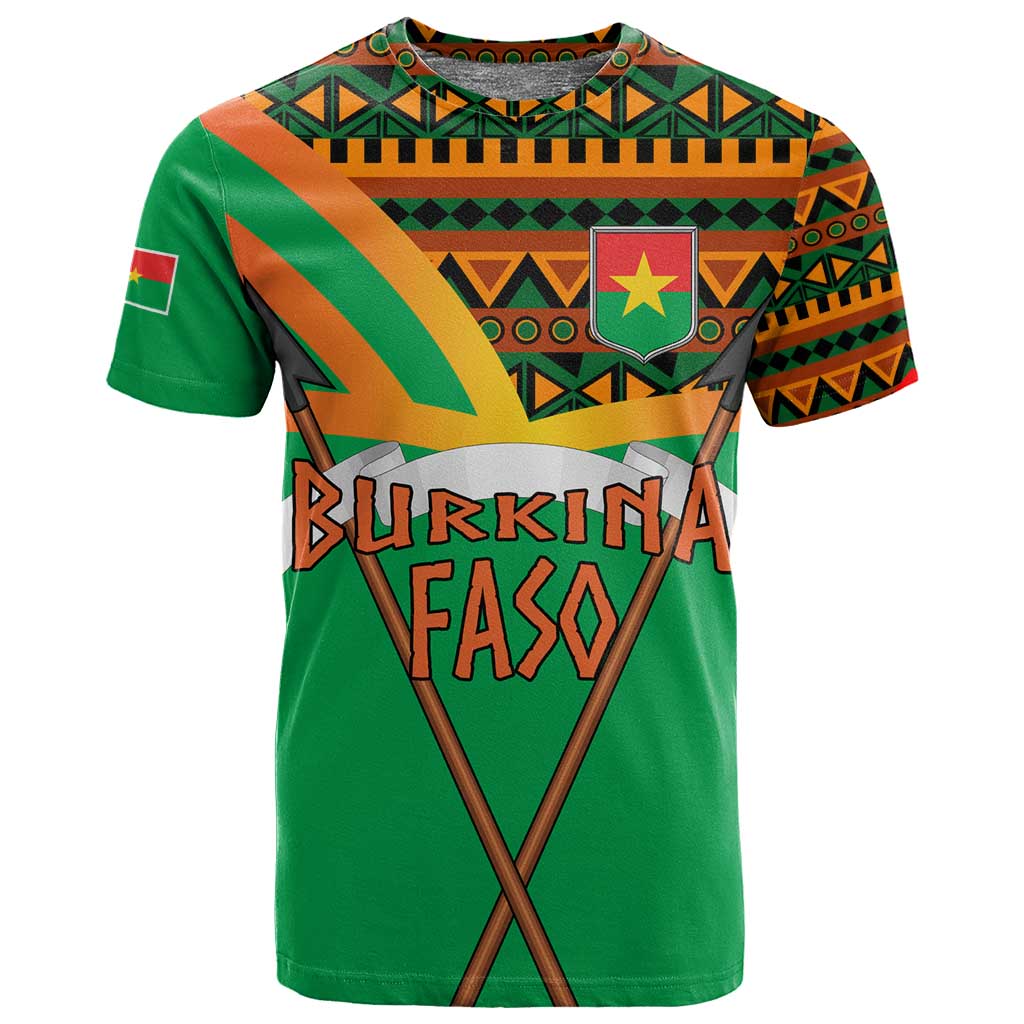 Burkina Faso Heritage T shirt Tribal Spears and National Emblem TS04