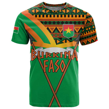 Burkina Faso Heritage T shirt Tribal Spears and National Emblem TS04