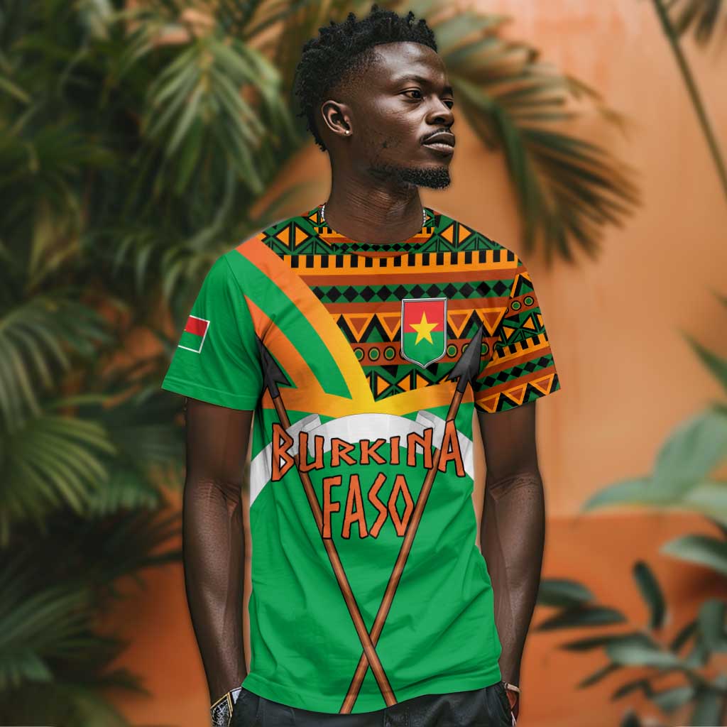 Burkina Faso Heritage T shirt Tribal Spears and National Emblem TS04