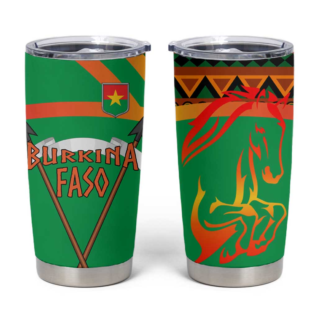 Burkina Faso Heritage Tumbler Cup Tribal Spears and National Emblem TS04