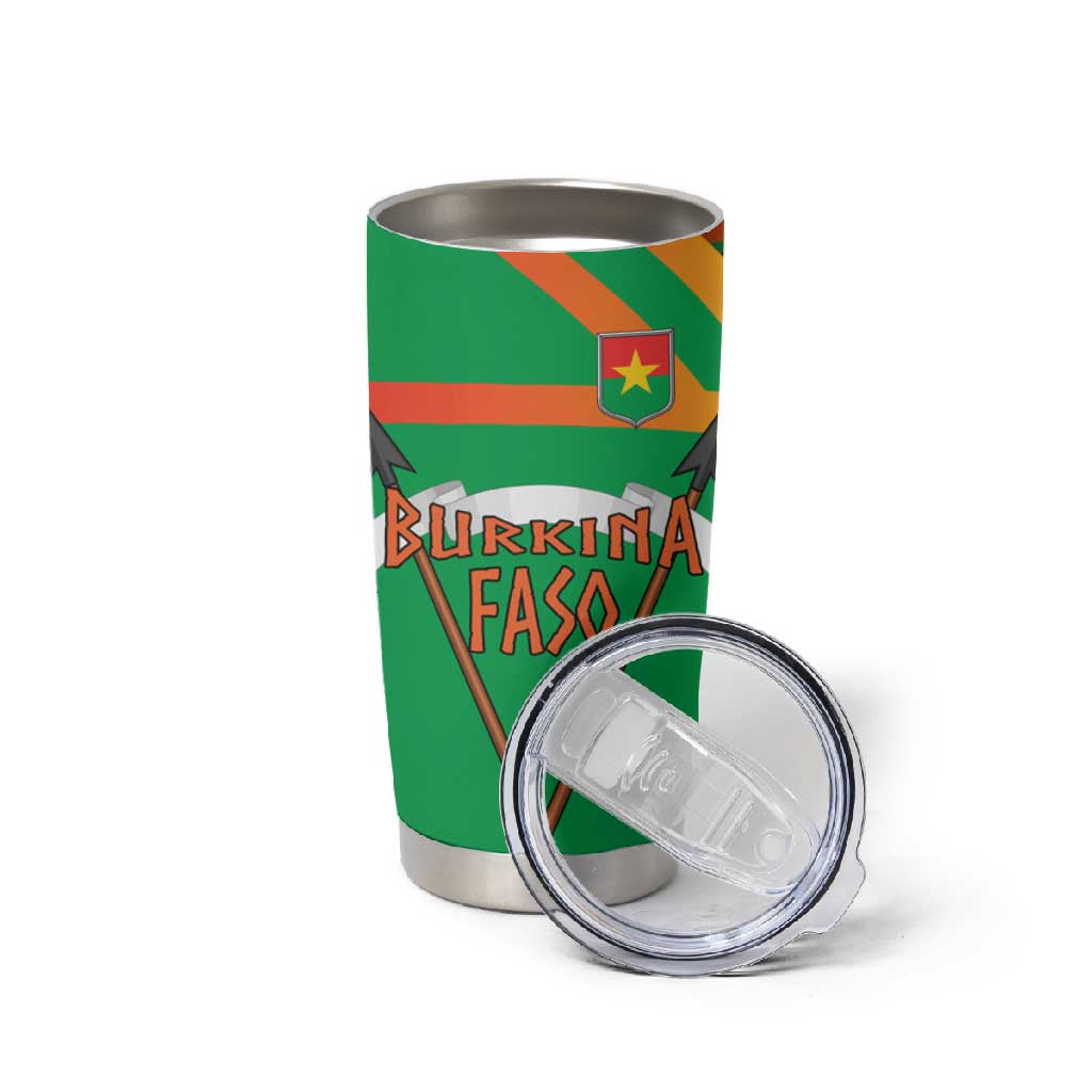 Burkina Faso Heritage Tumbler Cup Tribal Spears and National Emblem TS04