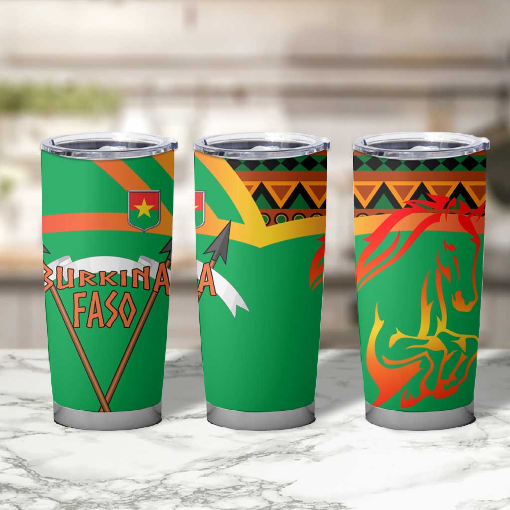 Burkina Faso Heritage Tumbler Cup Tribal Spears and National Emblem TS04