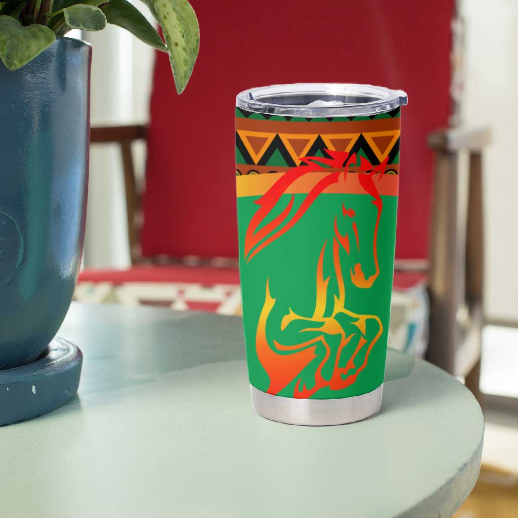Burkina Faso Heritage Tumbler Cup Tribal Spears and National Emblem TS04