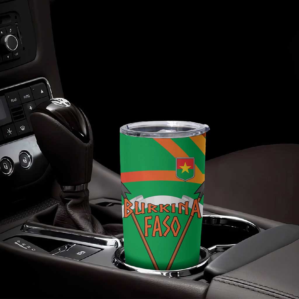 Burkina Faso Heritage Tumbler Cup Tribal Spears and National Emblem TS04