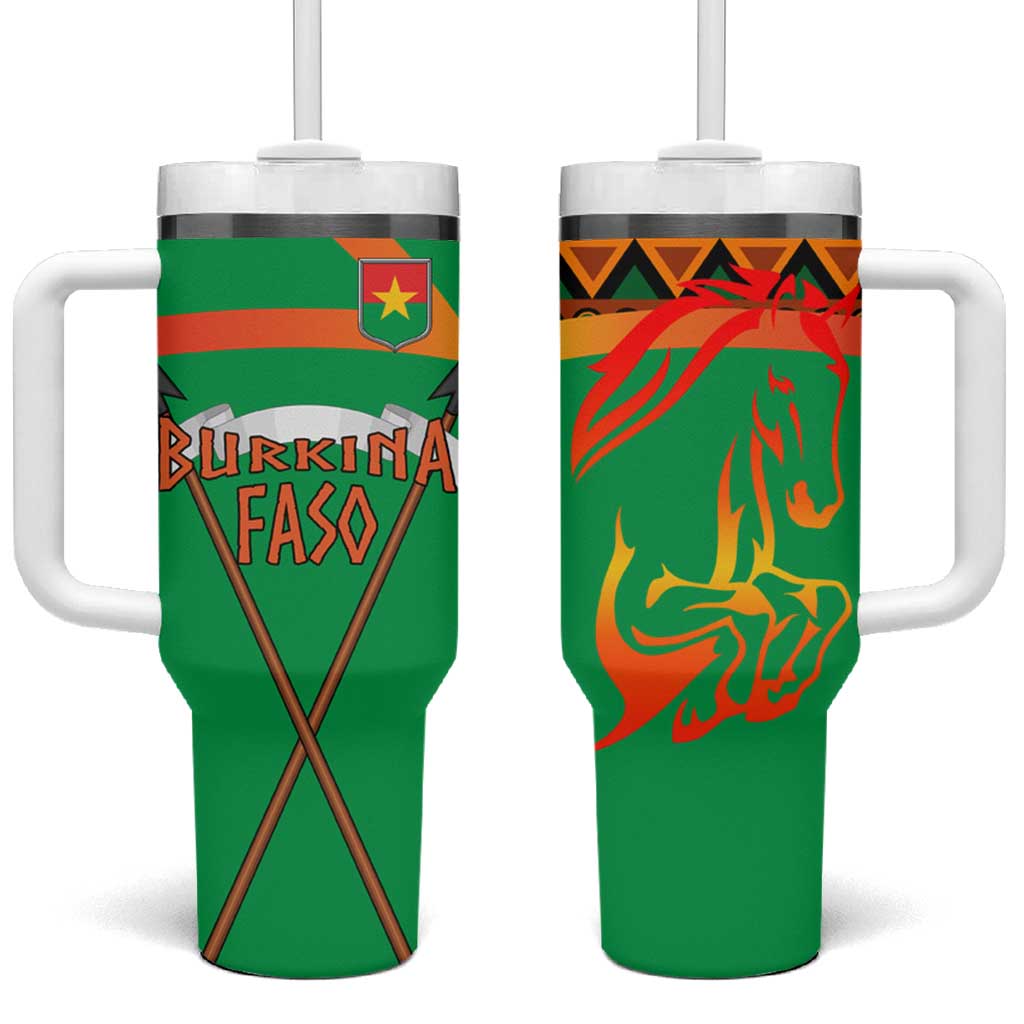 Burkina Faso Heritage Tumbler With Handle Tribal Spears and National Emblem TS04