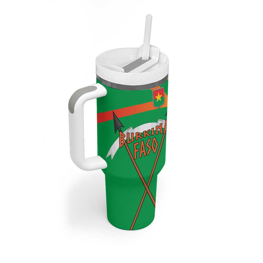 Burkina Faso Heritage Tumbler With Handle Tribal Spears and National Emblem TS04