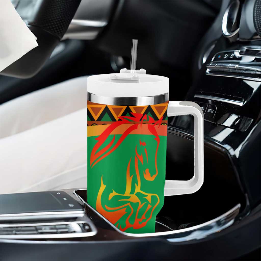 Burkina Faso Heritage Tumbler With Handle Tribal Spears and National Emblem TS04