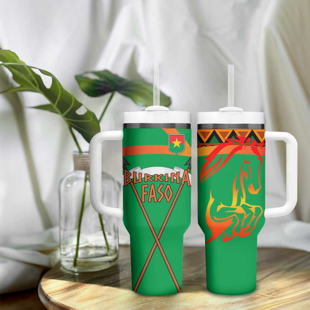 Burkina Faso Heritage Tumbler With Handle Tribal Spears and National Emblem TS04