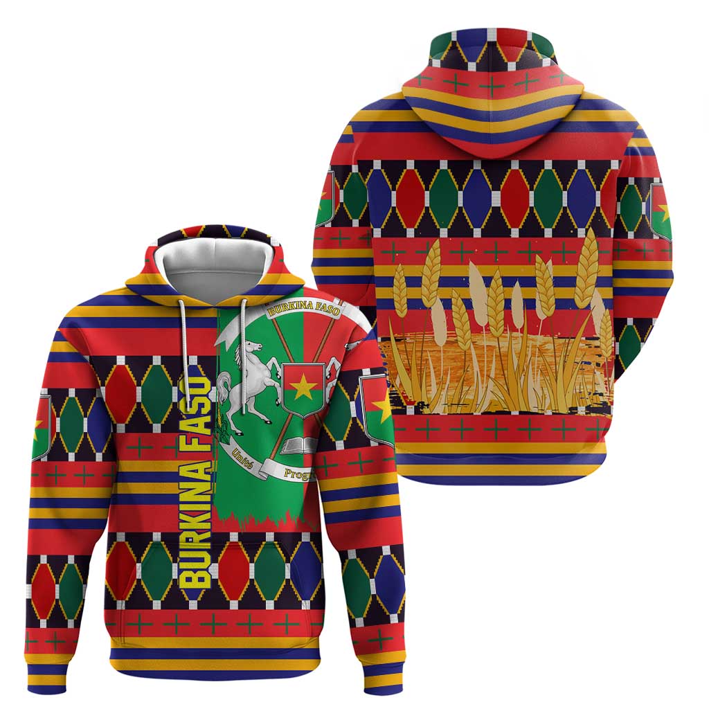 Burkina Faso Hoodie with Red Green Blue Geometric TS04