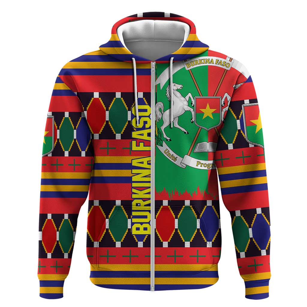 Burkina Faso Hoodie with Red Green Blue Geometric TS04