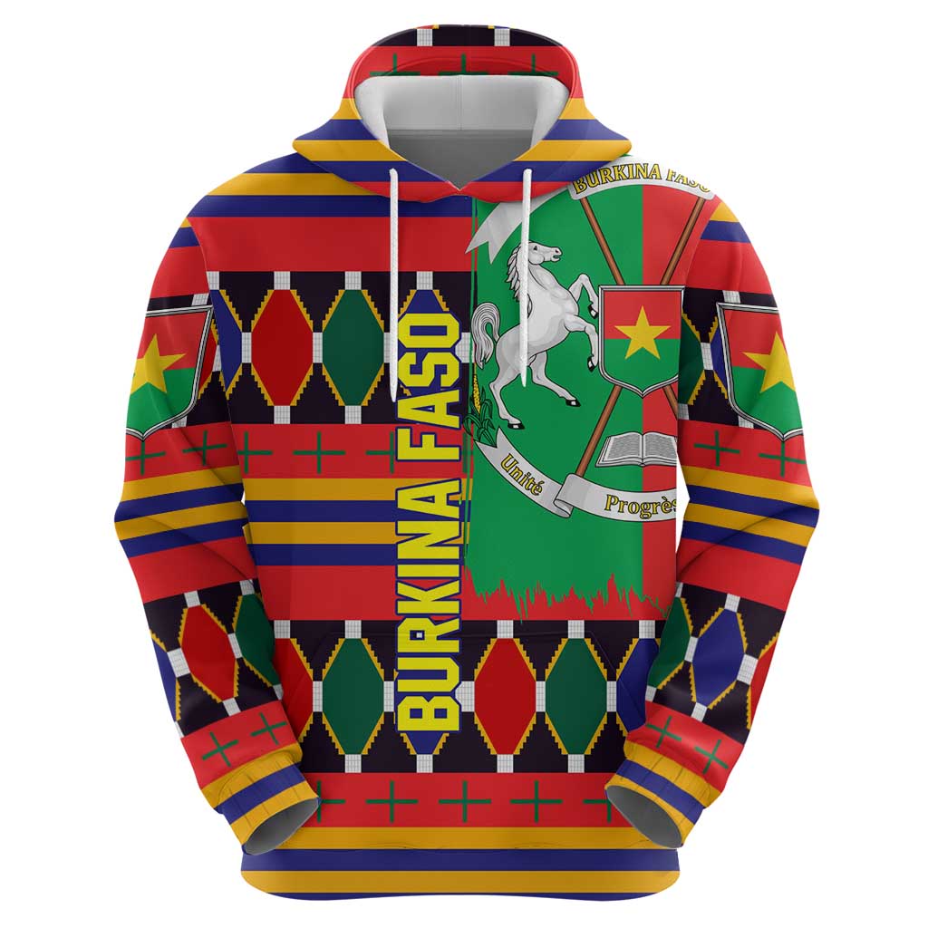 Burkina Faso Hoodie with Red Green Blue Geometric TS04