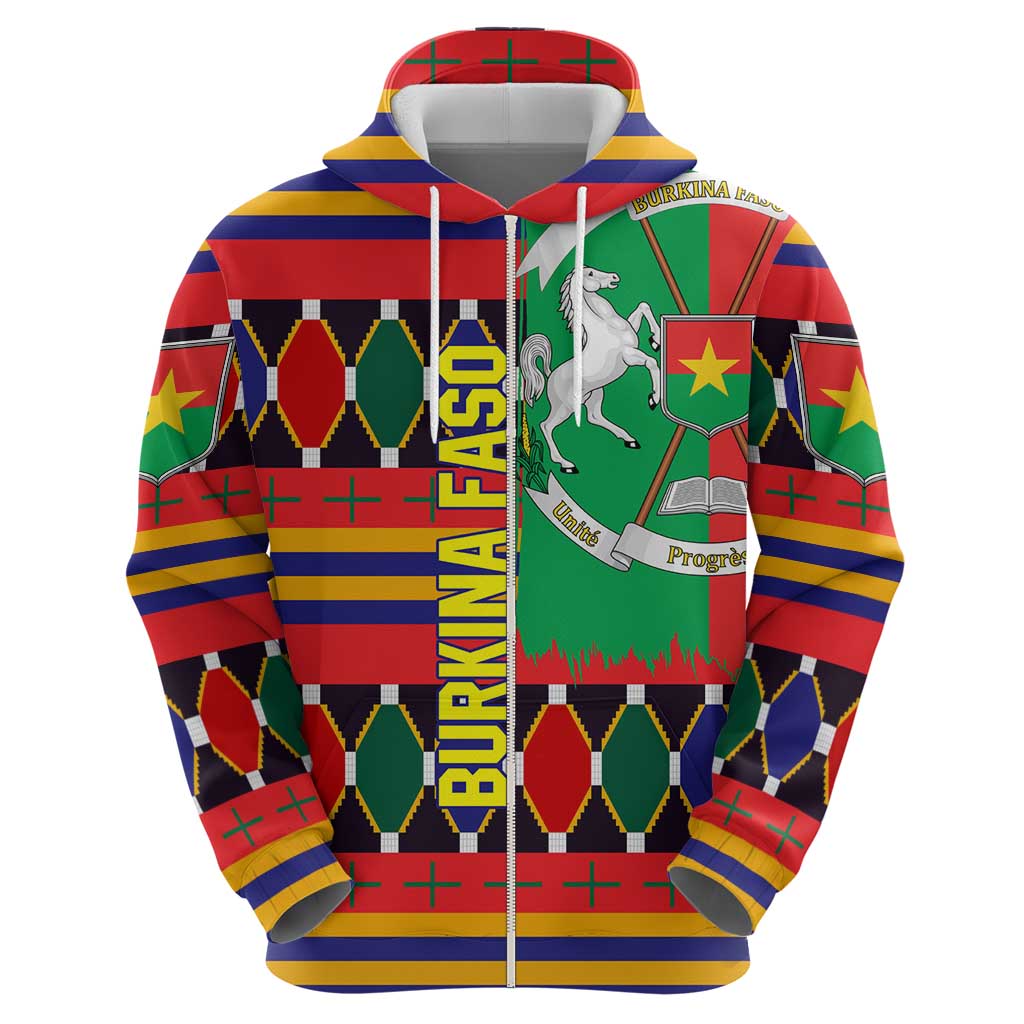 Burkina Faso Hoodie with Red Green Blue Geometric TS04