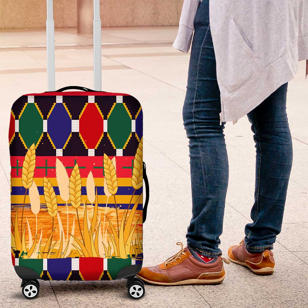 Burkina Faso Luggage Cover with Red Green Blue Geometric TS04