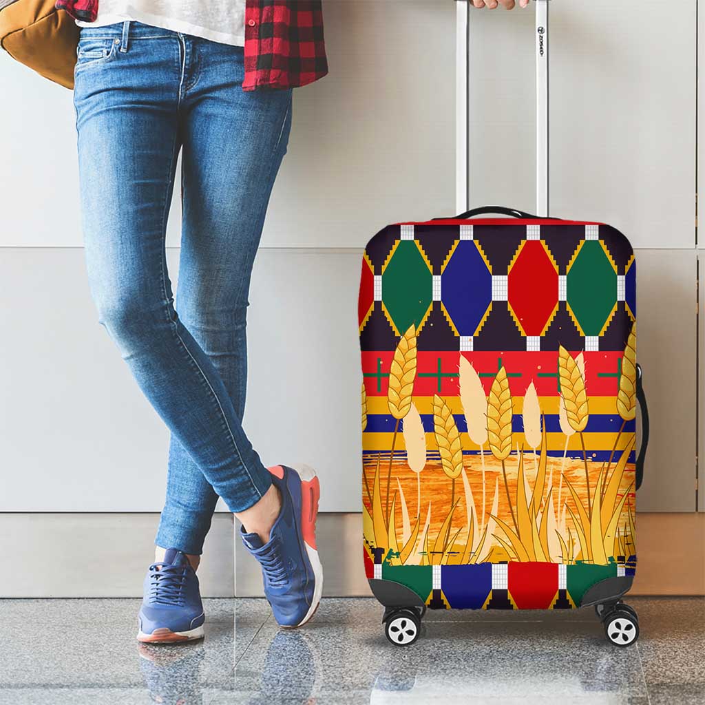 Burkina Faso Luggage Cover with Red Green Blue Geometric TS04