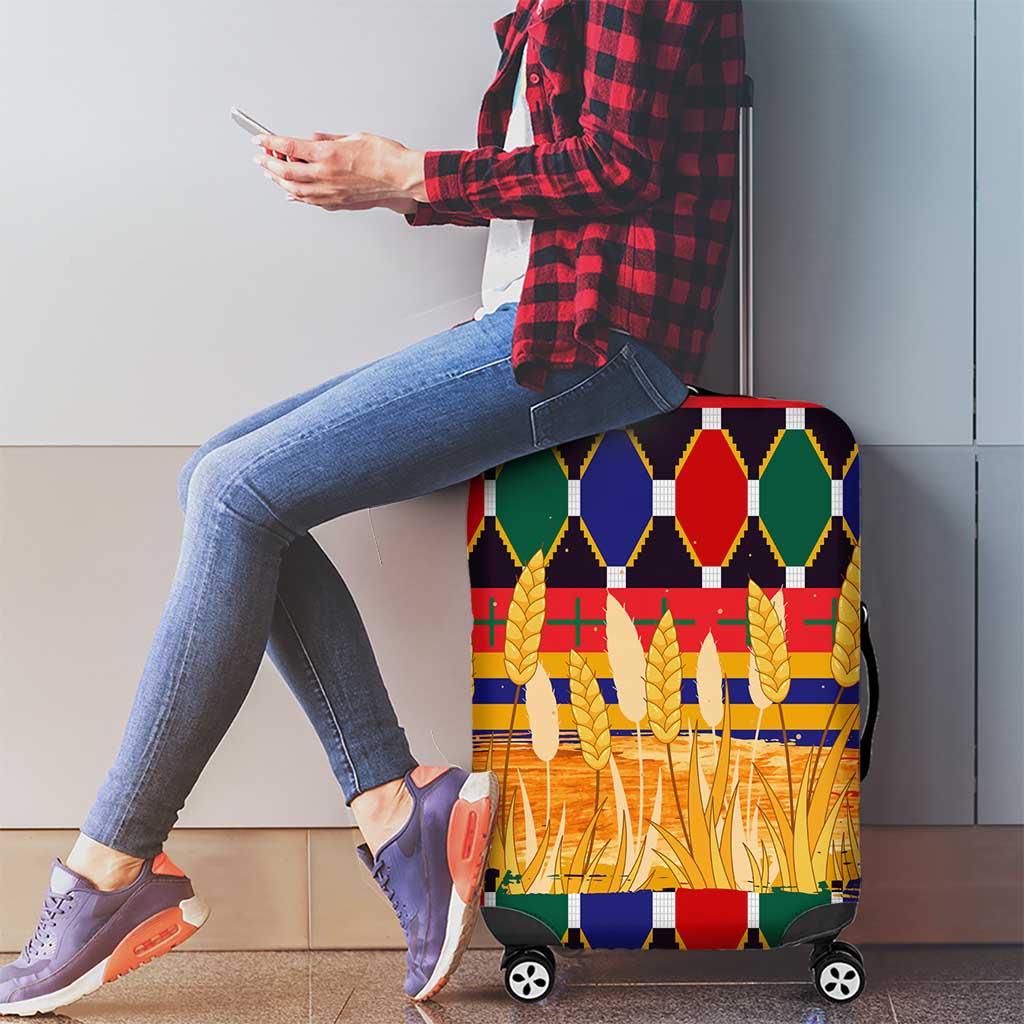 Burkina Faso Luggage Cover with Red Green Blue Geometric TS04