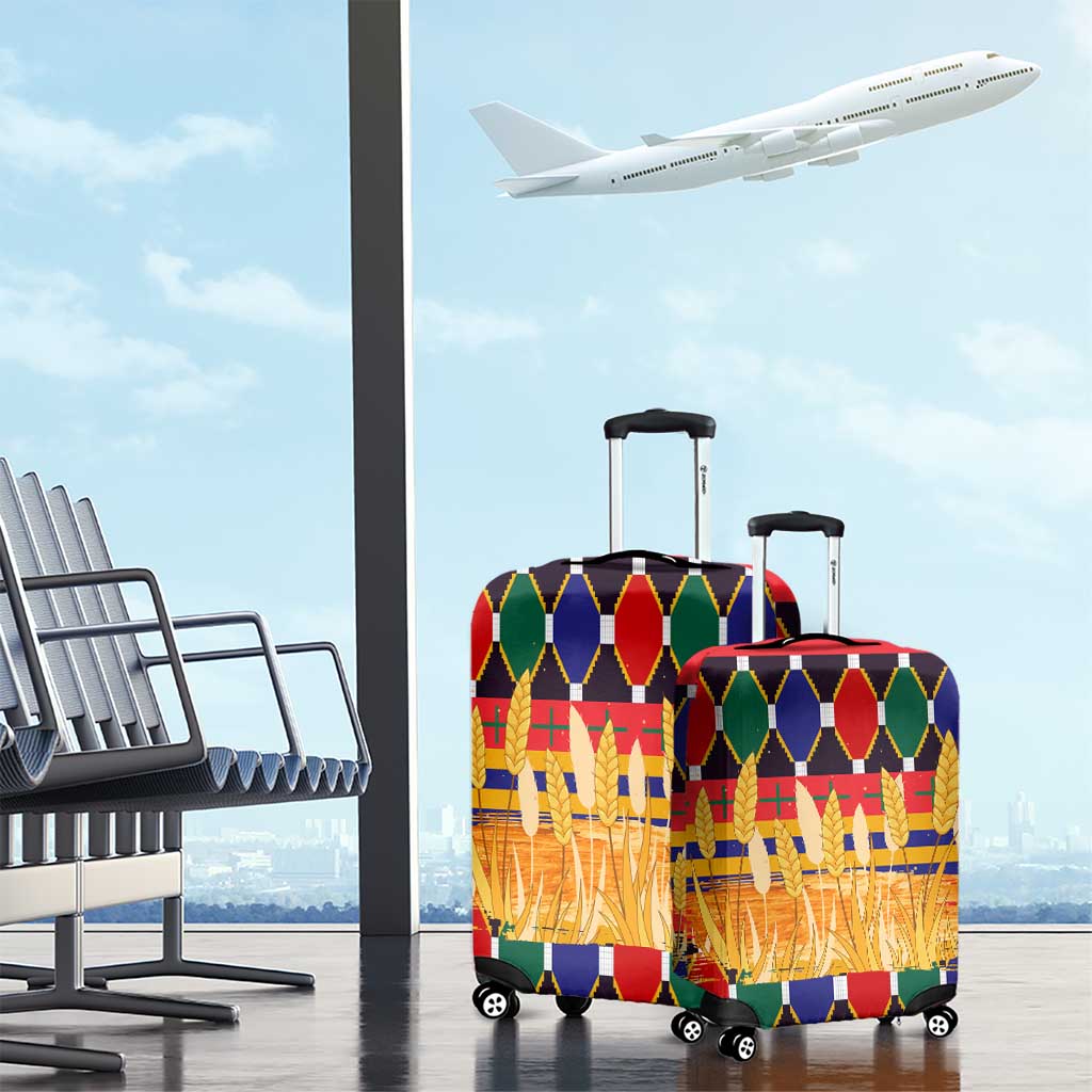 Burkina Faso Luggage Cover with Red Green Blue Geometric TS04