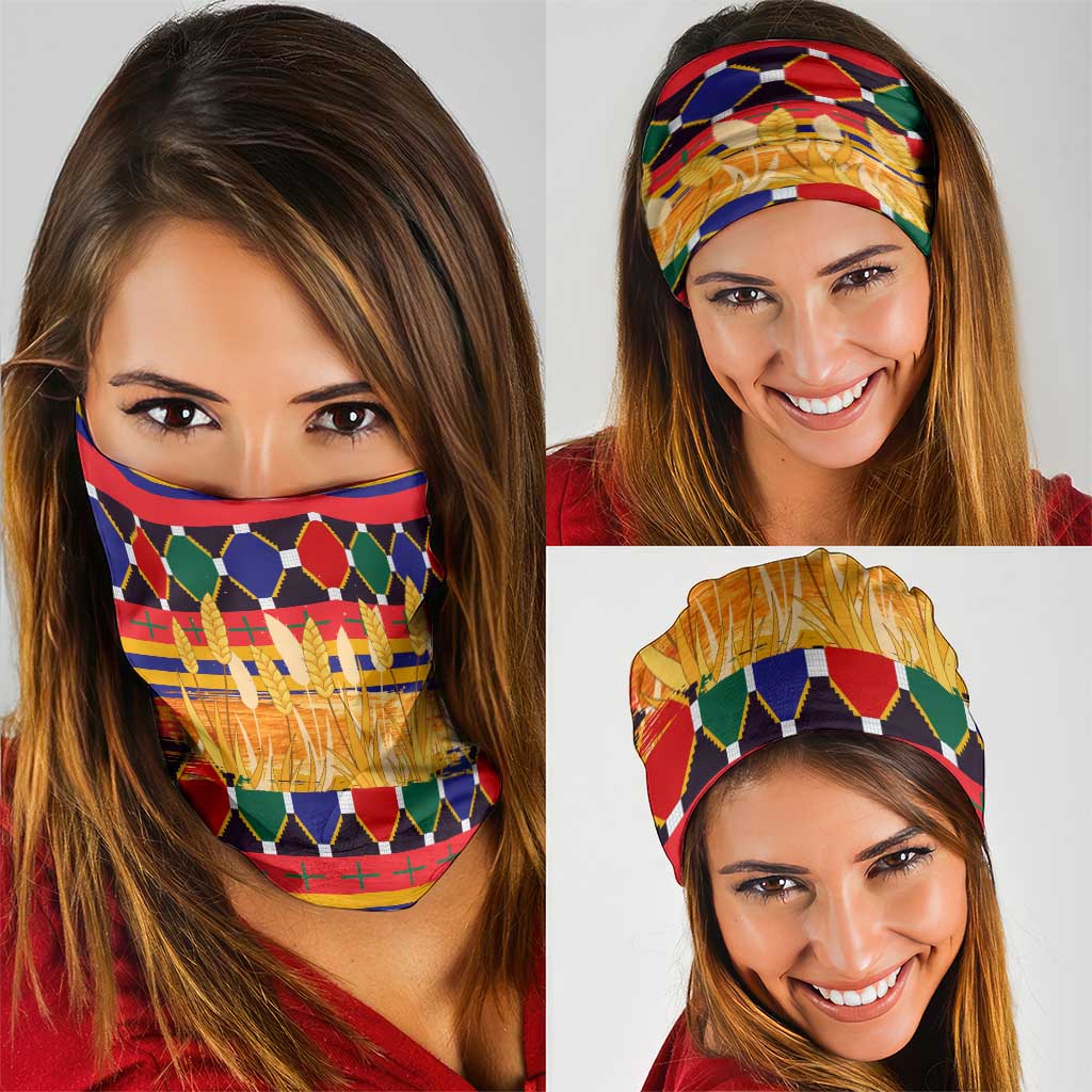 Burkina Faso Neck Gaiter with Red Green Blue Geometric TS04