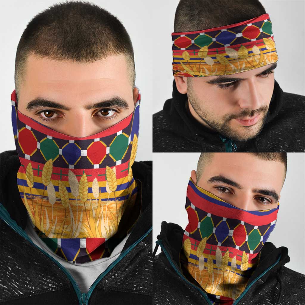 Burkina Faso Neck Gaiter with Red Green Blue Geometric TS04