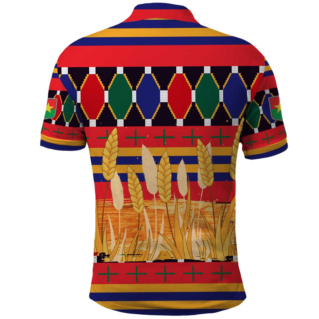 Burkina Faso Polo Shirt with Red Green Blue Geometric TS04