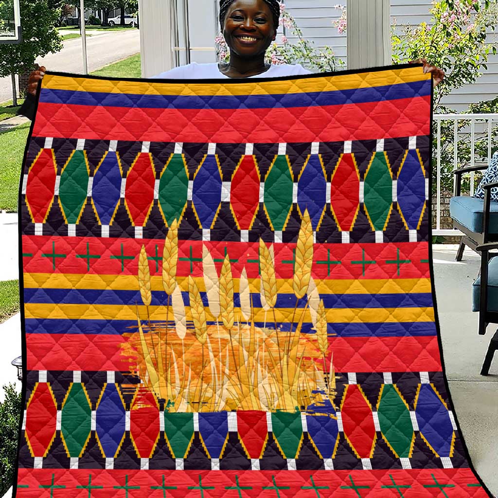 Burkina Faso Quilt Kente Flag Red Green Blue Geometric TS04