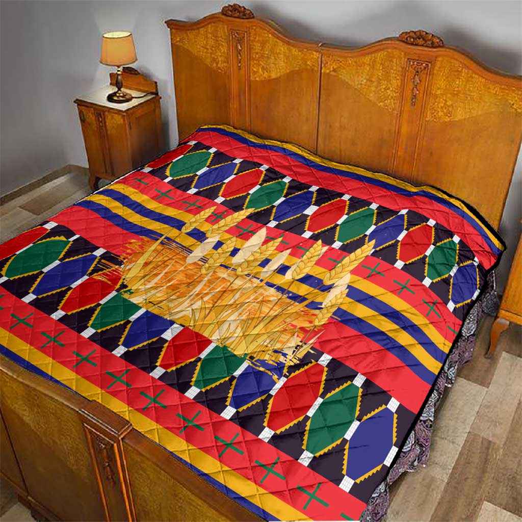 Burkina Faso Quilt Kente Flag Red Green Blue Geometric TS04