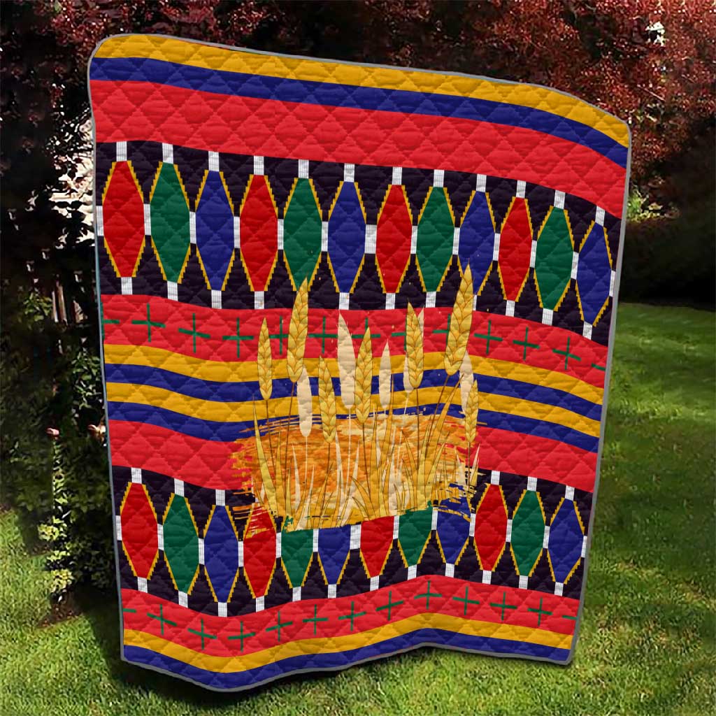 Burkina Faso Quilt Kente Flag Red Green Blue Geometric TS04