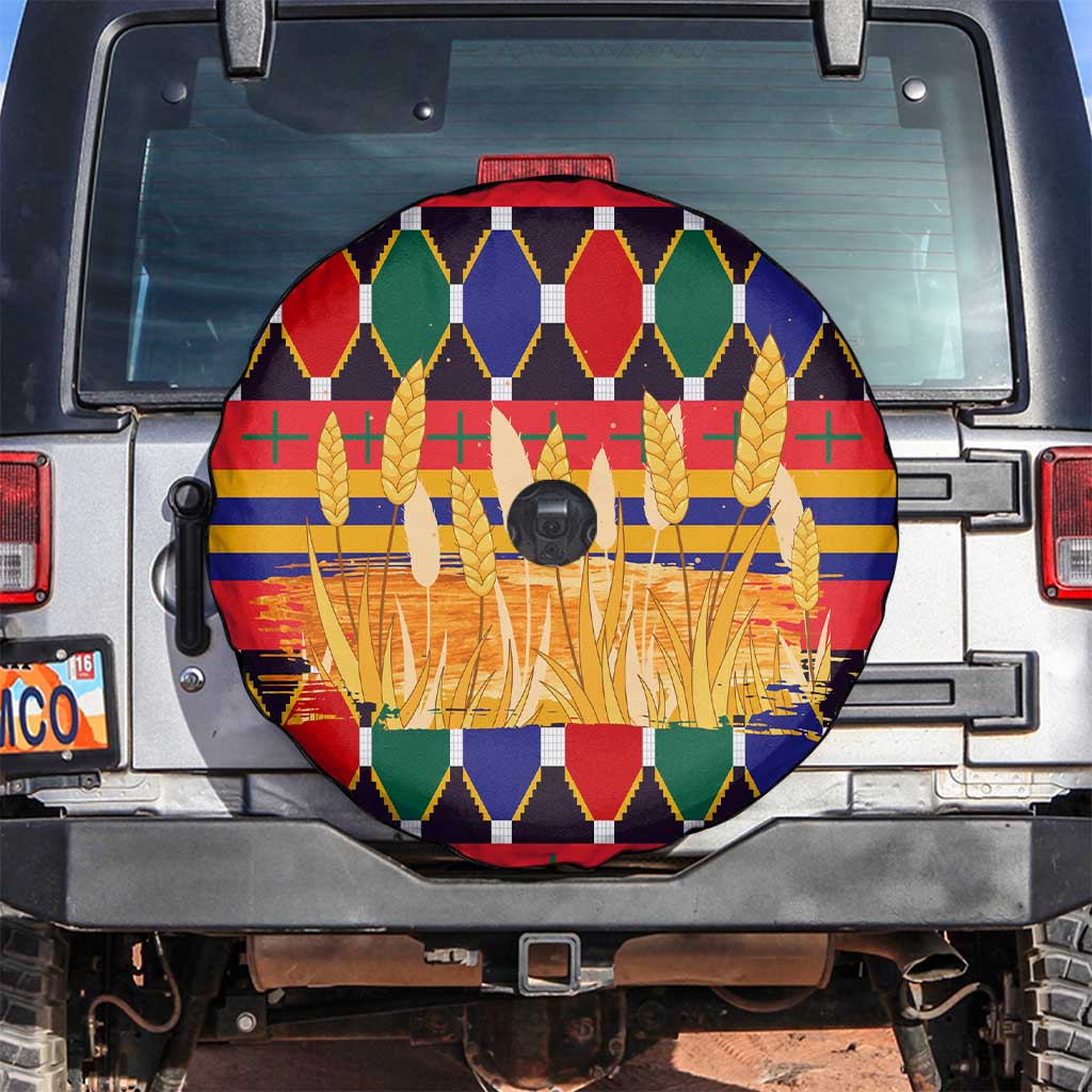 Burkina Faso Spare Tire Cover with Red Green Blue Geometric TS04