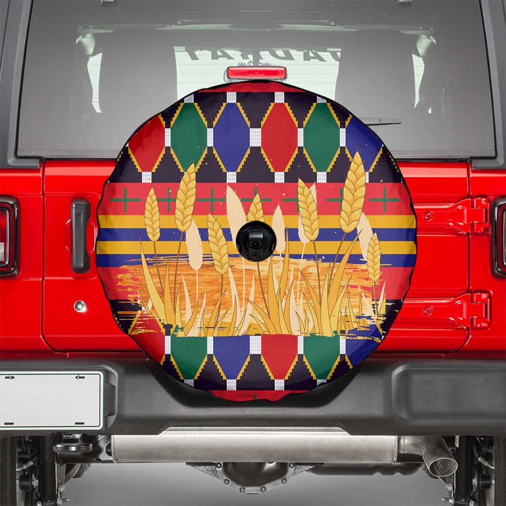 Burkina Faso Spare Tire Cover with Red Green Blue Geometric TS04