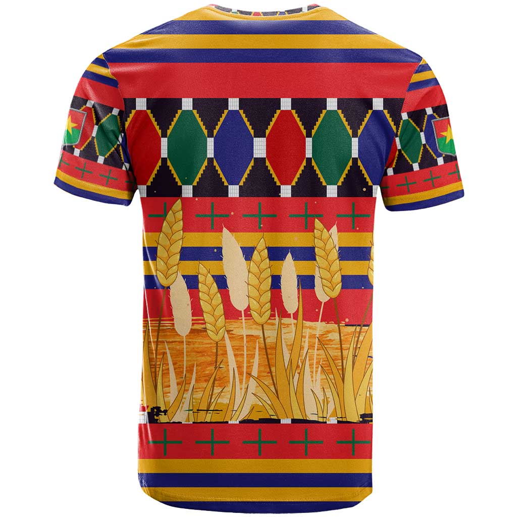Burkina Faso T shirt Kente Flag Red Green Blue Geometric TS04