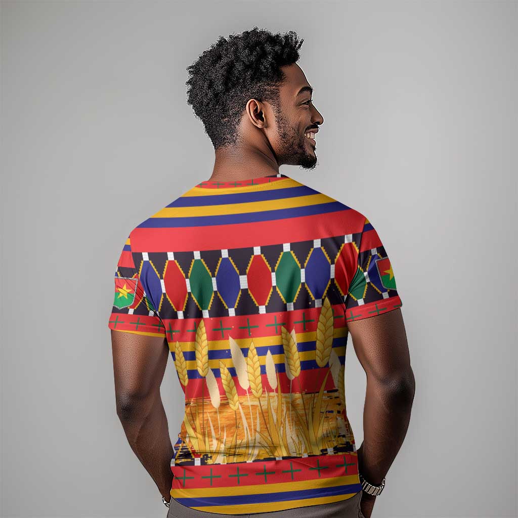 Burkina Faso T shirt Kente Flag Red Green Blue Geometric TS04