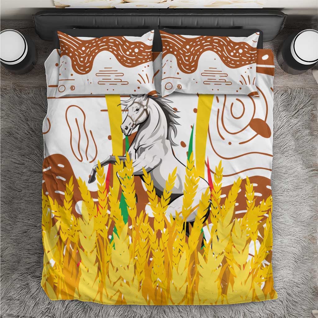 Burkina Faso Rising Horse Bedding Set Golden Harvest and National Pride TS04