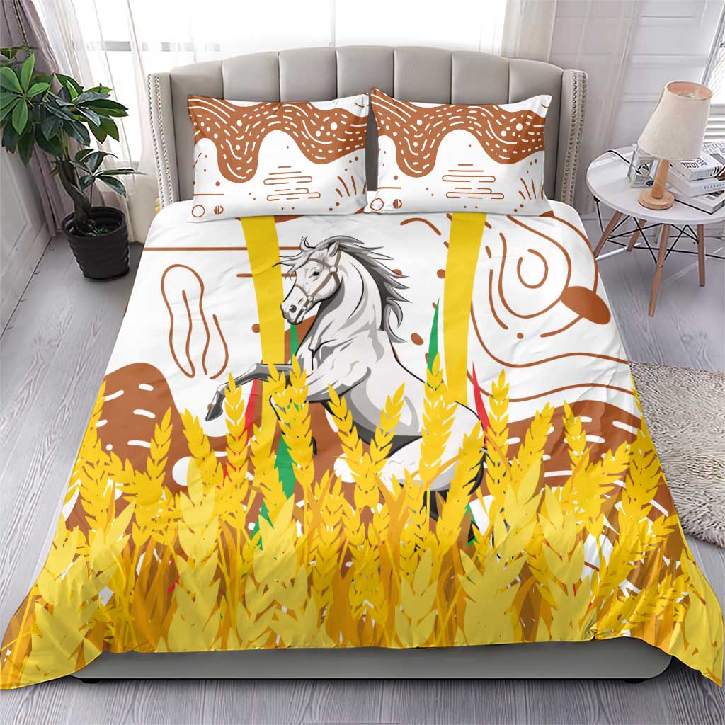 Burkina Faso Rising Horse Bedding Set Golden Harvest and National Pride TS04