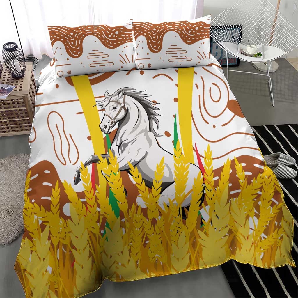 Burkina Faso Rising Horse Bedding Set Golden Harvest and National Pride TS04