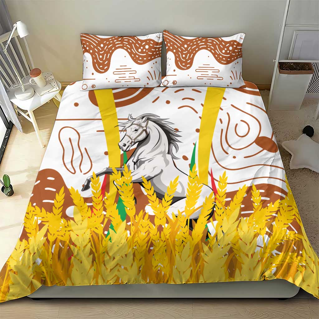 Burkina Faso Rising Horse Bedding Set Golden Harvest and National Pride TS04