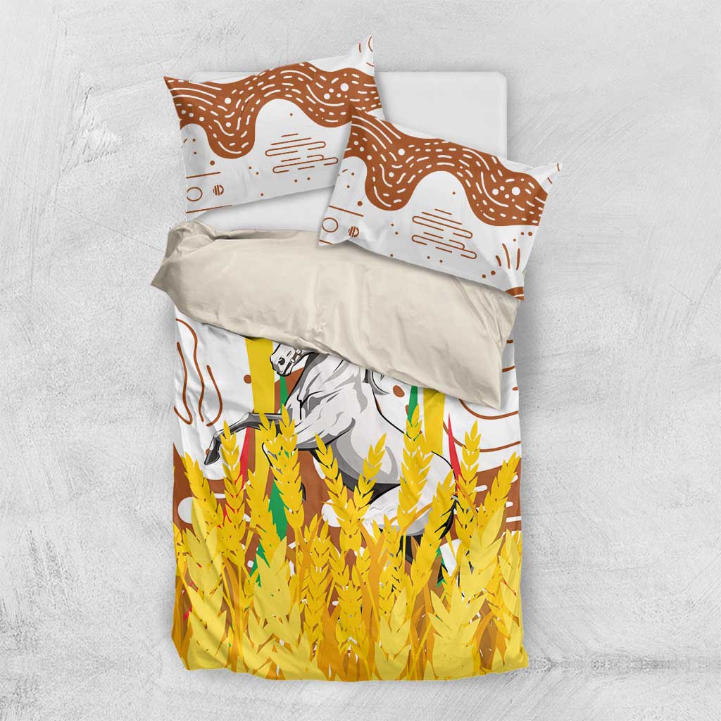 Burkina Faso Rising Horse Bedding Set Golden Harvest and National Pride TS04