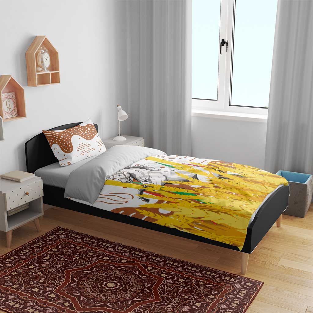 Burkina Faso Rising Horse Bedding Set Golden Harvest and National Pride TS04