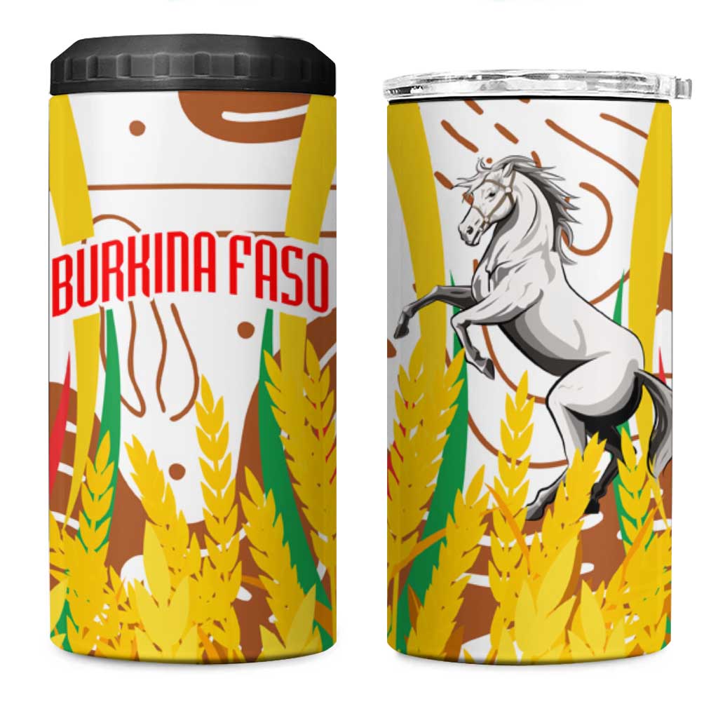 Burkina Faso Rising Horse 4 in 1 Can Cooler Tumbler Golden Harvest and National Pride TS04