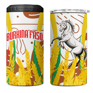 Burkina Faso Rising Horse 4 in 1 Can Cooler Tumbler Golden Harvest and National Pride TS04
