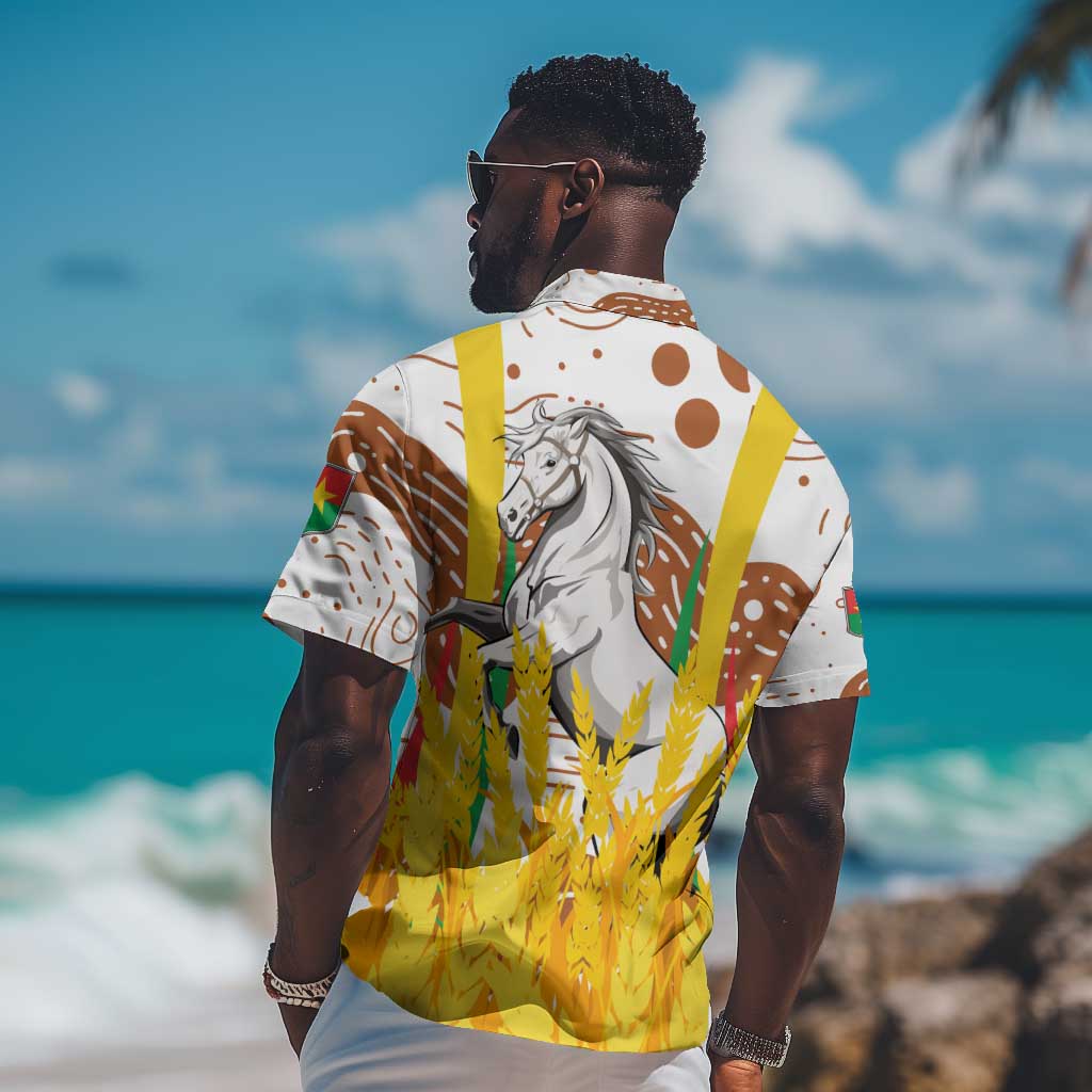 Burkina Faso Rising Horse Hawaiian Shirt Golden Harvest and National Pride TS04