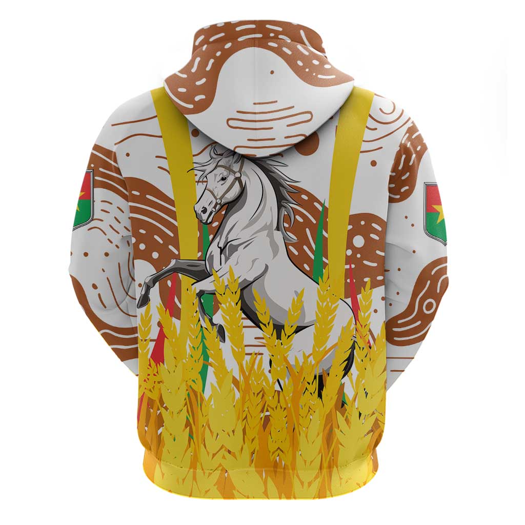 Burkina Faso Hoodie with Brown White Yellow Abstract Design TS04