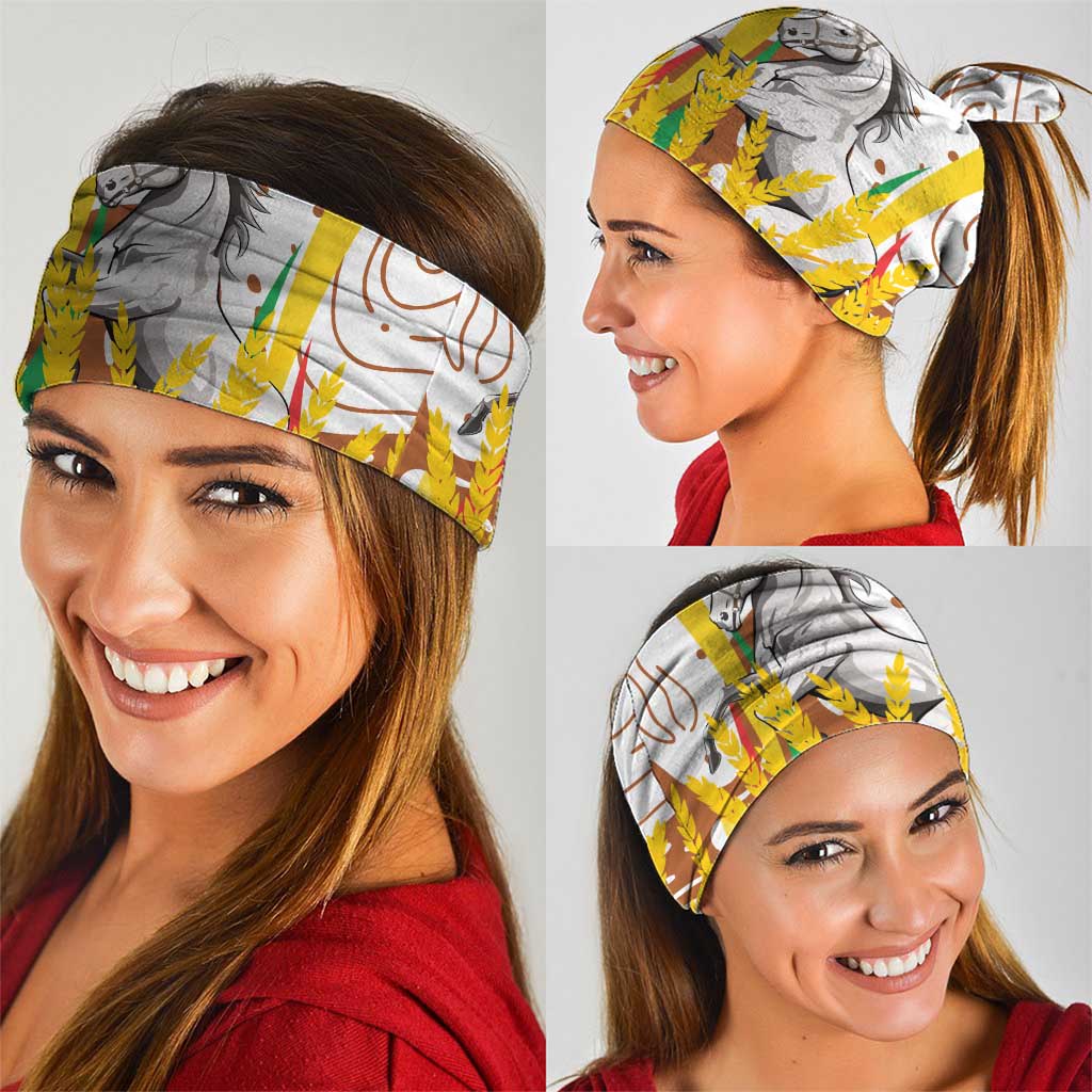 Burkina Faso Neck Gaiter with Brown White Yellow Abstract Design TS04
