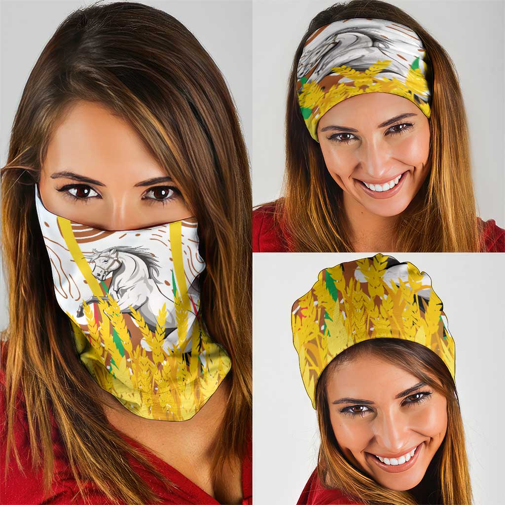 Burkina Faso Neck Gaiter with Brown White Yellow Abstract Design TS04